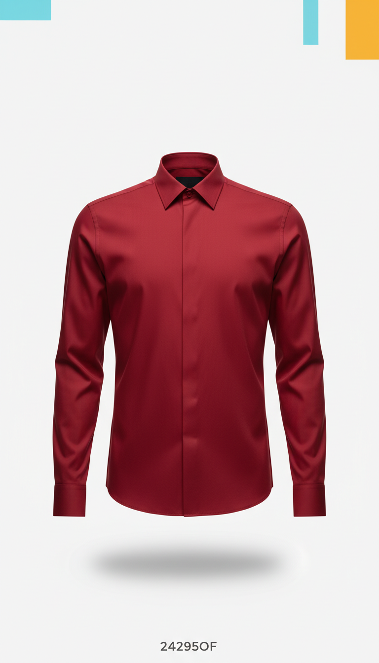 Structured shirt in vivid red